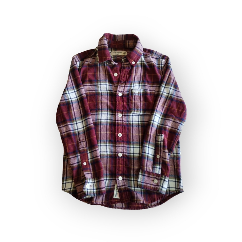 Abercrombie Kids Boy's Flannel Lightweight Button up Shirt Size 7/8